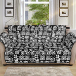 Black And White African Adinkra Symbols Sofa Protector