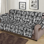 Black And White African Adinkra Symbols Sofa Protector