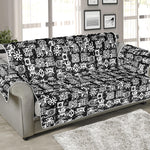 Black And White African Adinkra Symbols Sofa Protector