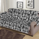 Black And White African Adinkra Symbols Sofa Protector