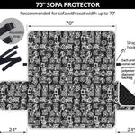 Black And White African Adinkra Symbols Sofa Protector