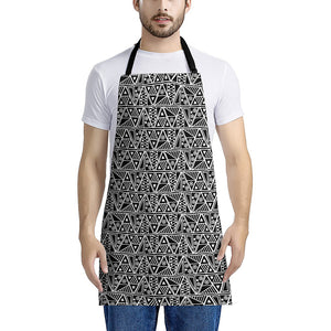 Black And White African Ethnic Print Apron