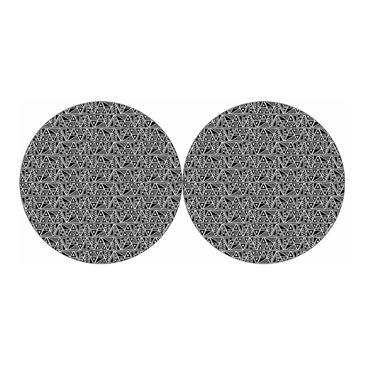 Black And White African Ethnic Print Car Coasters