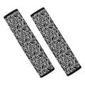 Black And White African Ethnic Print Car Seat Belt Covers