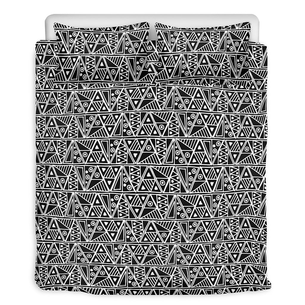 Black And White African Ethnic Print Duvet Cover Bedding Set