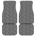 Black And White African Ethnic Print Front and Back Car Floor Mats