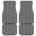 Black And White African Ethnic Print Front and Back Car Floor Mats