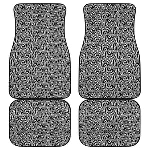 Black And White African Ethnic Print Front and Back Car Floor Mats