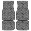 Black And White African Ethnic Print Front and Back Car Floor Mats