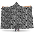 Black And White African Ethnic Print Hooded Blanket