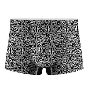 Black And White African Ethnic Print Men's Boxer Briefs