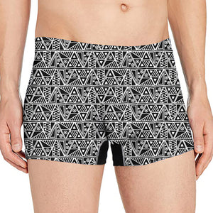 Black And White African Ethnic Print Men's Boxer Briefs