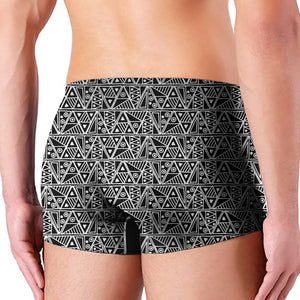 Black And White African Ethnic Print Men's Boxer Briefs