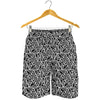 Black And White African Ethnic Print Men's Shorts