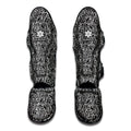 Black And White African Ethnic Print Muay Thai Shin Guards