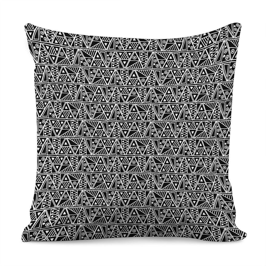 Black And White African Ethnic Print Pillow Cover