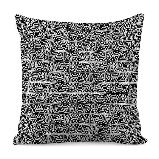 Black And White African Ethnic Print Pillow Cover