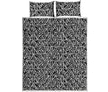 Black And White African Ethnic Print Quilt Bed Set