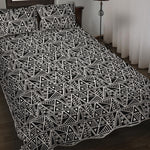 Black And White African Ethnic Print Quilt Bed Set