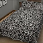 Black And White African Ethnic Print Quilt Bed Set