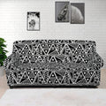 Black And White African Ethnic Print Sofa Cover