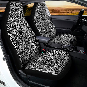 Black And White African Ethnic Print Universal Fit Car Seat Covers