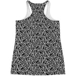 Black And White African Ethnic Print Women's Racerback Tank Top