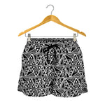 Black And White African Ethnic Print Women's Shorts