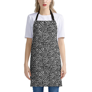 Black And White African Inspired Print Apron