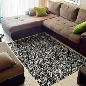 Black And White African Inspired Print Area Rug