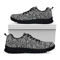 Black And White African Inspired Print Black Running Shoes