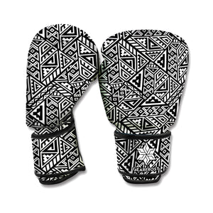 Black And White African Inspired Print Boxing Gloves