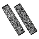 Black And White African Inspired Print Car Seat Belt Covers