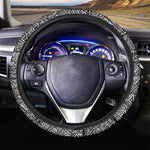 Black And White African Inspired Print Car Steering Wheel Cover