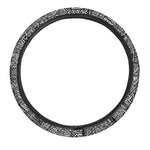 Black And White African Inspired Print Car Steering Wheel Cover