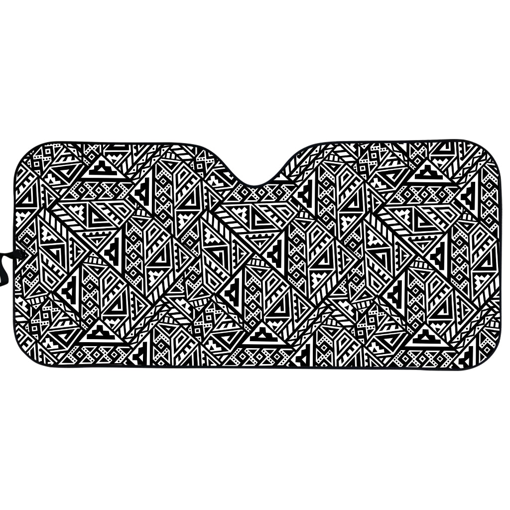 Black And White African Inspired Print Car Sun Shade