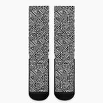 Black And White African Inspired Print Crew Socks