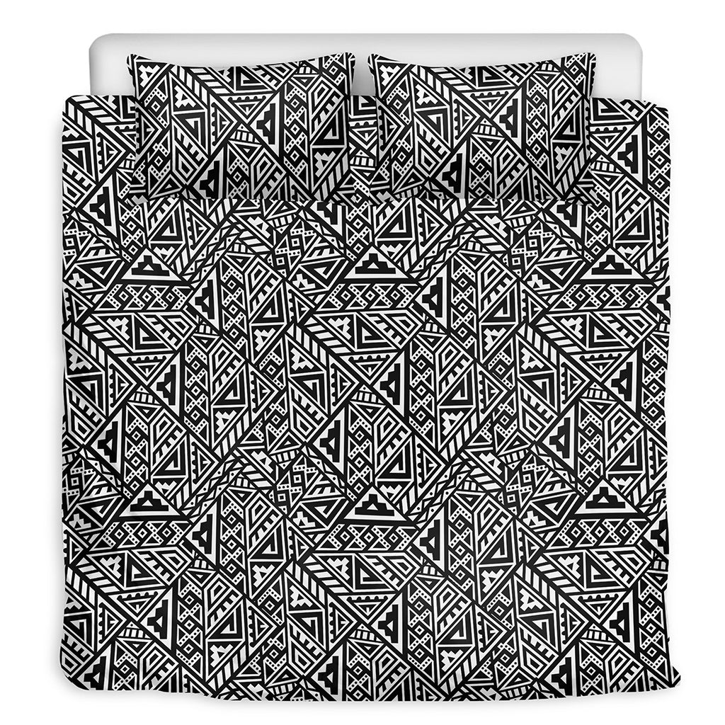 Black And White African Inspired Print Duvet Cover Bedding Set