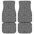Black And White African Inspired Print Front and Back Car Floor Mats