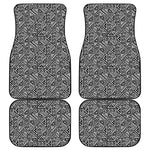 Black And White African Inspired Print Front and Back Car Floor Mats