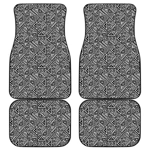 Black And White African Inspired Print Front and Back Car Floor Mats