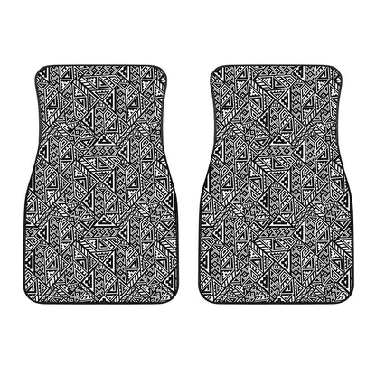 Black And White African Inspired Print Front Car Floor Mats