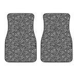 Black And White African Inspired Print Front Car Floor Mats