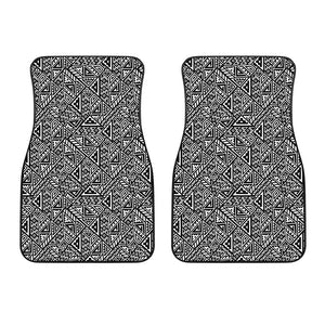 Black And White African Inspired Print Front Car Floor Mats