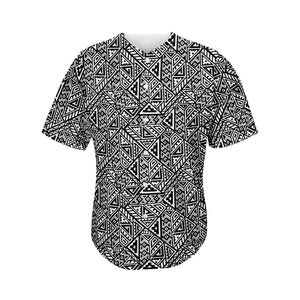 Black And White African Inspired Print Men's Baseball Jersey