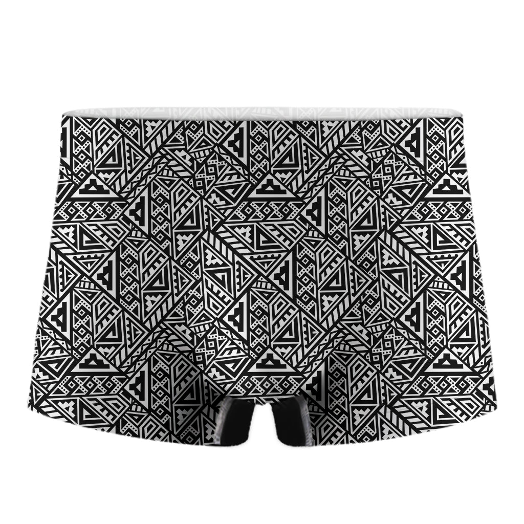Black And White African Inspired Print Men's Boxer Briefs