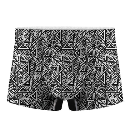 Black And White African Inspired Print Men's Boxer Briefs