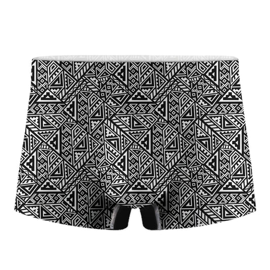 Black And White African Inspired Print Men's Boxer Briefs