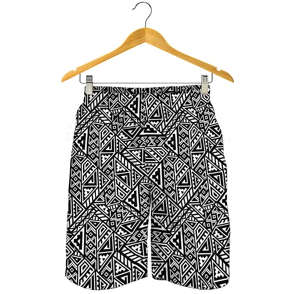 Black And White African Inspired Print Men's Shorts