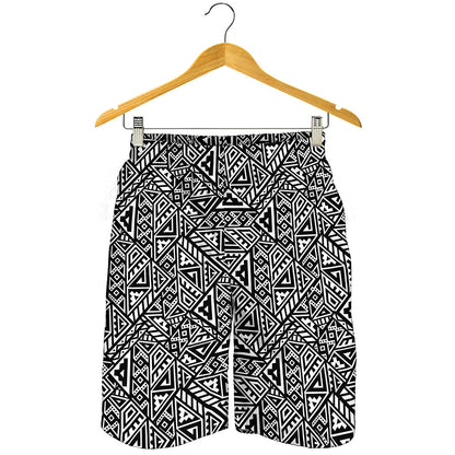 Black And White African Inspired Print Men's Shorts